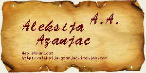 Aleksija Azanjac vizit kartica